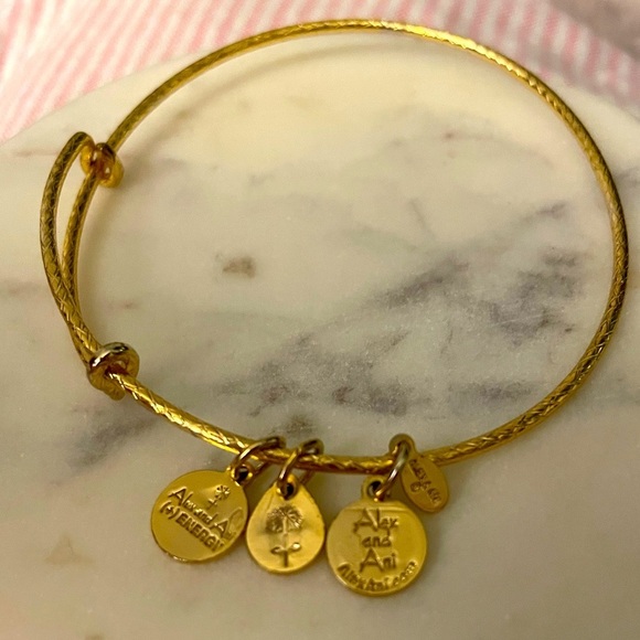 Alex and Ani Rafaelian Gold Plain Bangle Bracelet - Picture 2 of 2